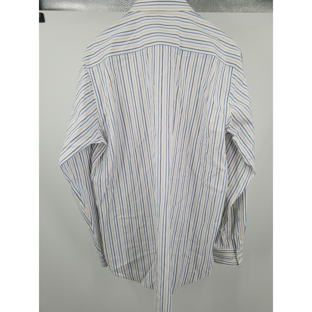 Eddie Bauer Shirt Mens Tall Large White‎ Striped Long Sleeve Button Up Classic - Picture 7 of 7